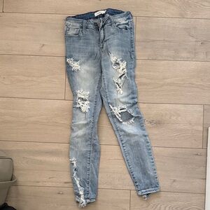 Cello Light Blue Distressed Skinny Jeans